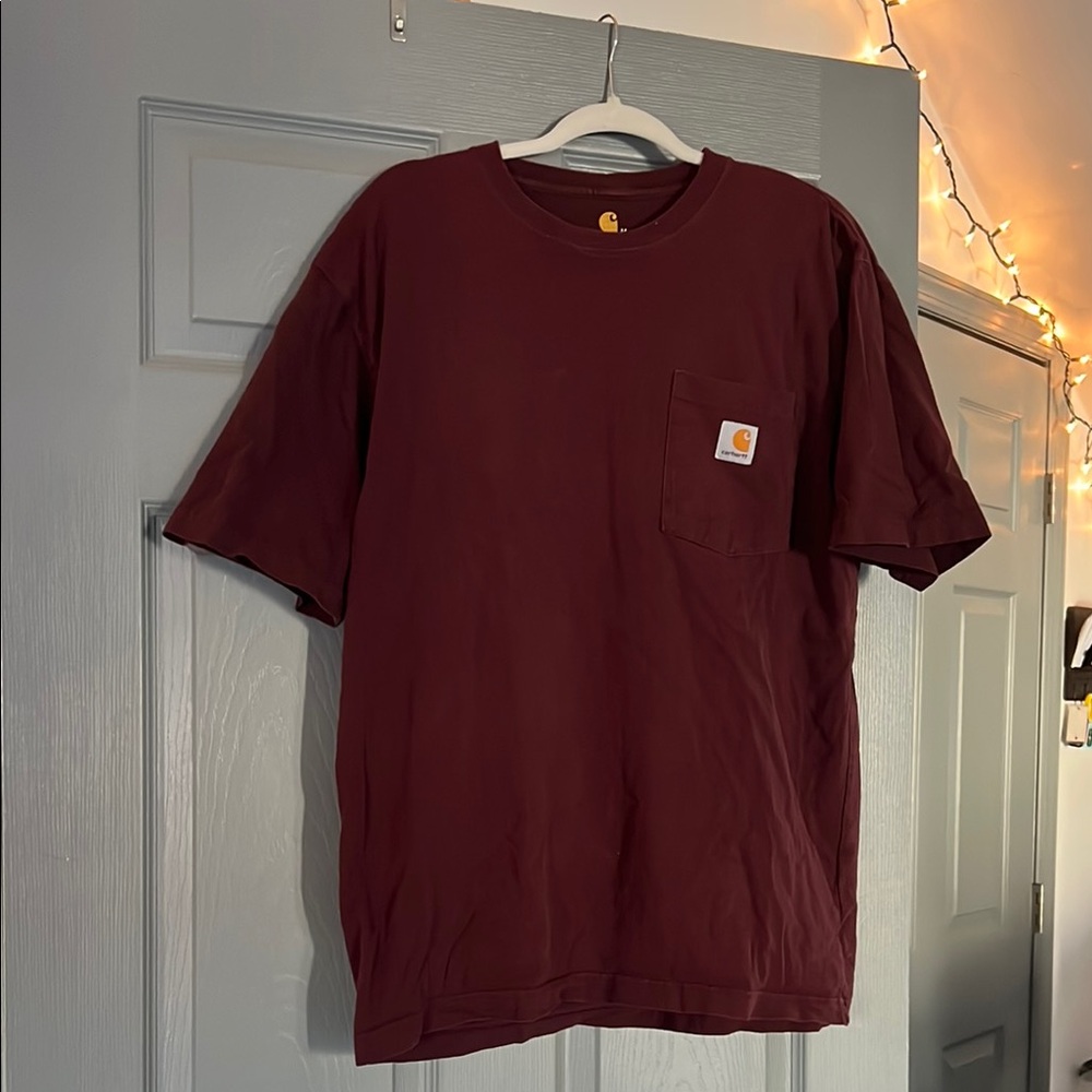 Carhartt Maroon T-Shirt with Pocket